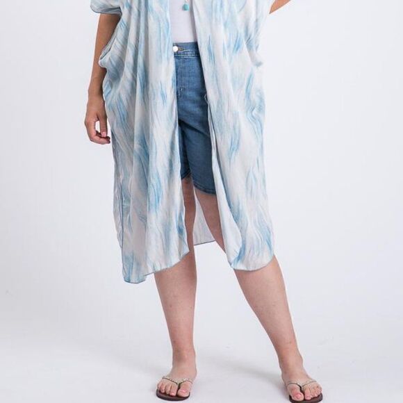 Zebra print‎ short sleeve maxi plus size kimono - Picture 3 of 4